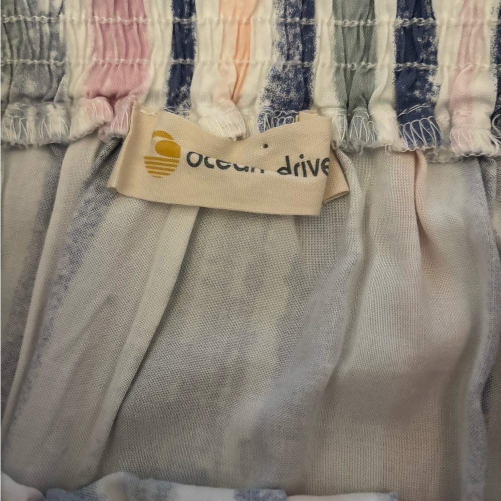 Ocean Drive Multicolor Stripe Ruffled Tiered Look Mini Skirt Size Small NWT - Picture 6 of 9